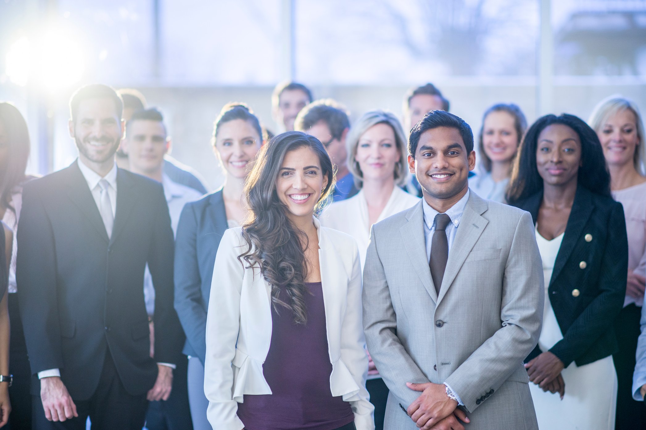 Large group of business professionals